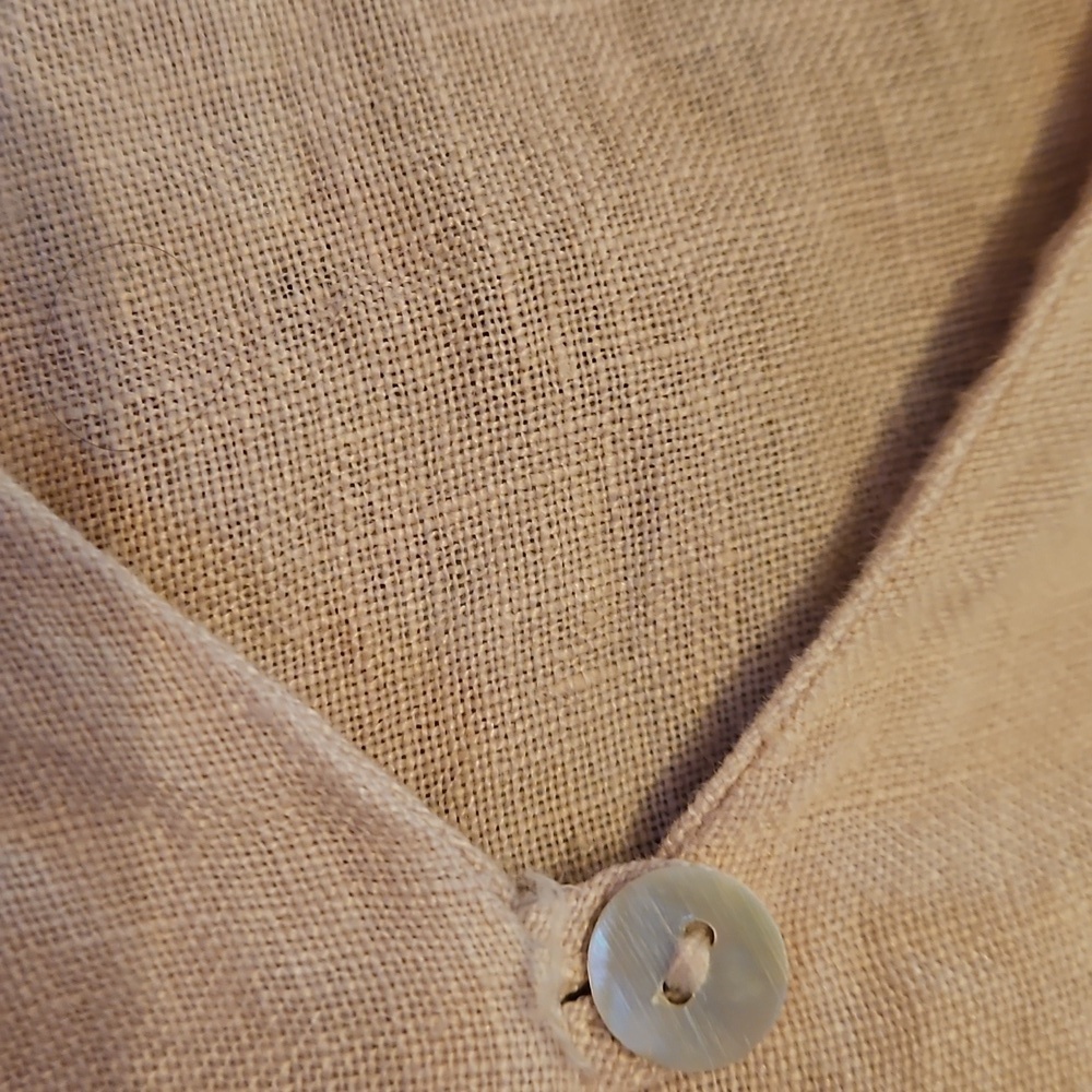 Zara Cream V-Neck Button Down, Fringe On Sleeves, Boho, Sz Med. - Picture 7 of 7